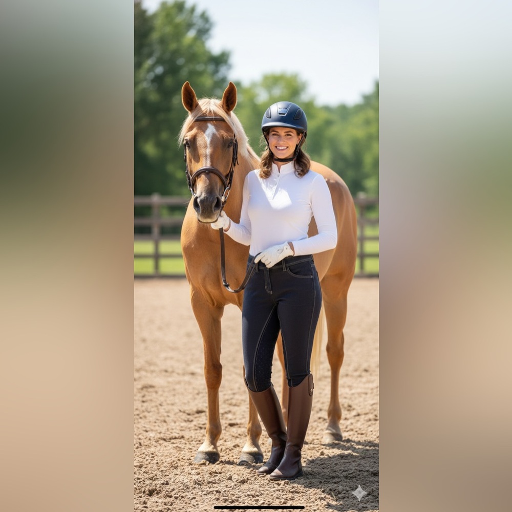 Black stretch cotton Romfh 26R Horseback Riding Pants with contrast Stitching
